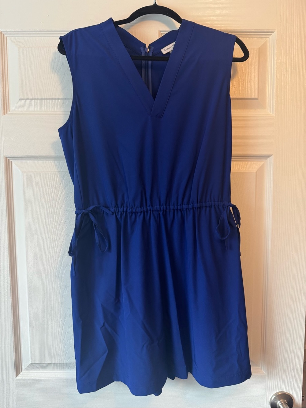 Calvin Klein Cobalt Blue Sleeveless V-Neck One-Piece Romper, Brand New. Size 12